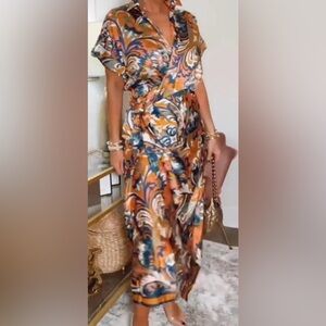 NWT - Entro Long Wrap Dress - Large